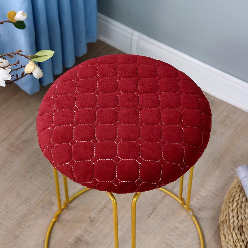 1 Stück Schutzhülle Rutschfest Einfarbig Abnehmbar Runde Form Verdickte Stuhlkissenhülle Minimalistischer Stil Hockerbezug