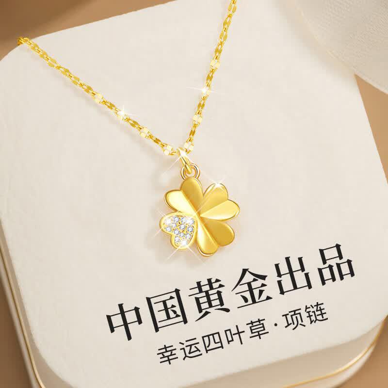 S925 Sterling Silver Lucky Four-Leaf Clover Necklace