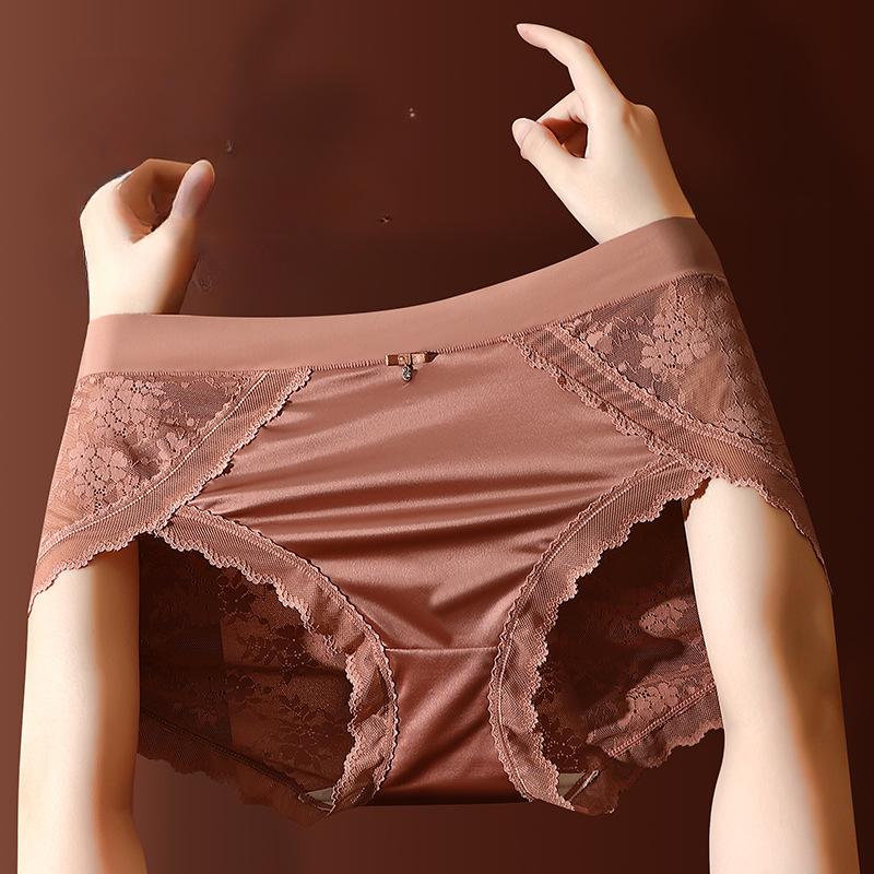 Truser i stor størrelse Lett luksus Dameundertøy Sexy blonder Jacquard truser Pustende skritt Undertruser for kvinner