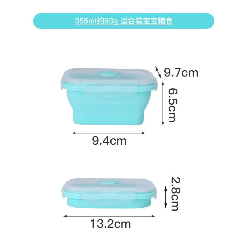 Creative Food Grade Silicone Folding Lunch Box Microwave Refrigerator Crisper Lunch Plate Portable Lunch Bento Box 355ml blue тиффани синий