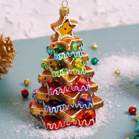 Yousheng Gingerbread House Christmas Decoration Resin Gingerbread Christmas Tree Hanging Ornaments for Tree Holiday Party Home Decor