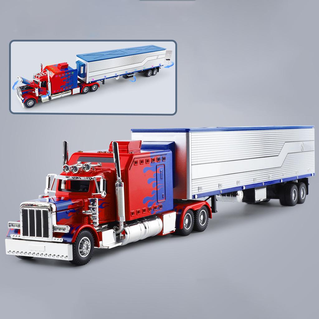 1:24 Peterbilt 389 Heavy Duty Truck Alloy Model Car Toy Diecasts Metal Casting Sound and Light Car Toys For Children Vehicle