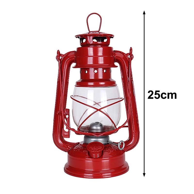 1Pc 25Cm Bronze Kerosene Lamp Retro Horse Lamp Camping Lamp Outdoor Tent Lamp Emergency Camping Portable Hanging Lamp