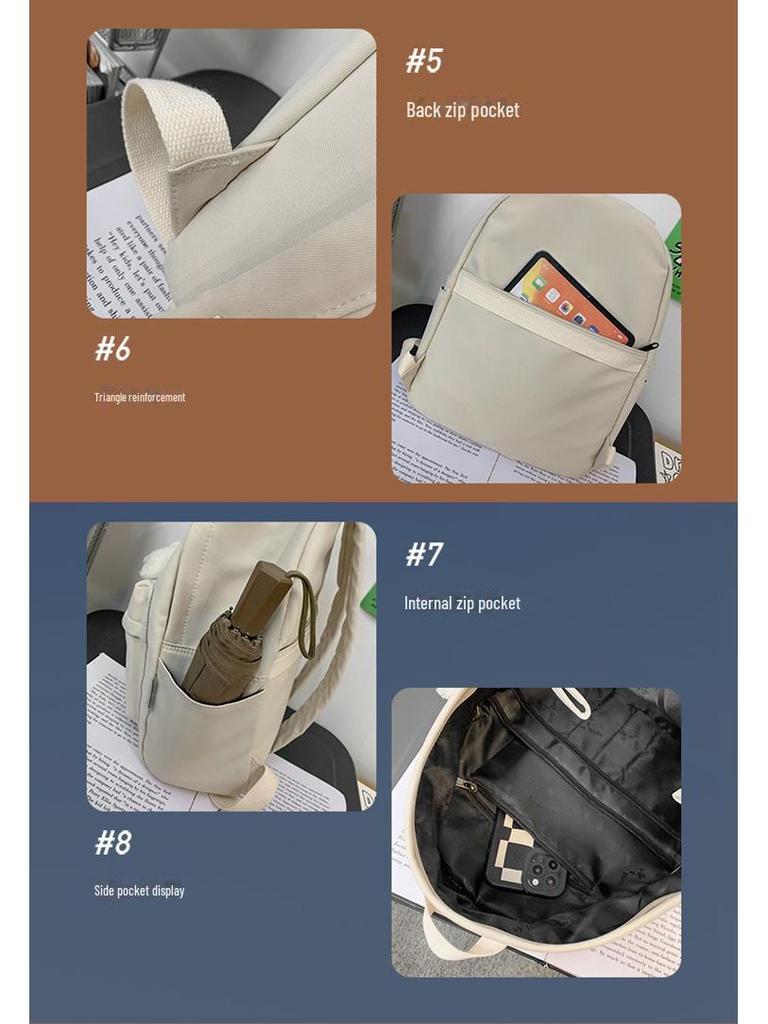 Korean Junior High Solid Color Backpack - Versatile & Stylish for Boys and Girls