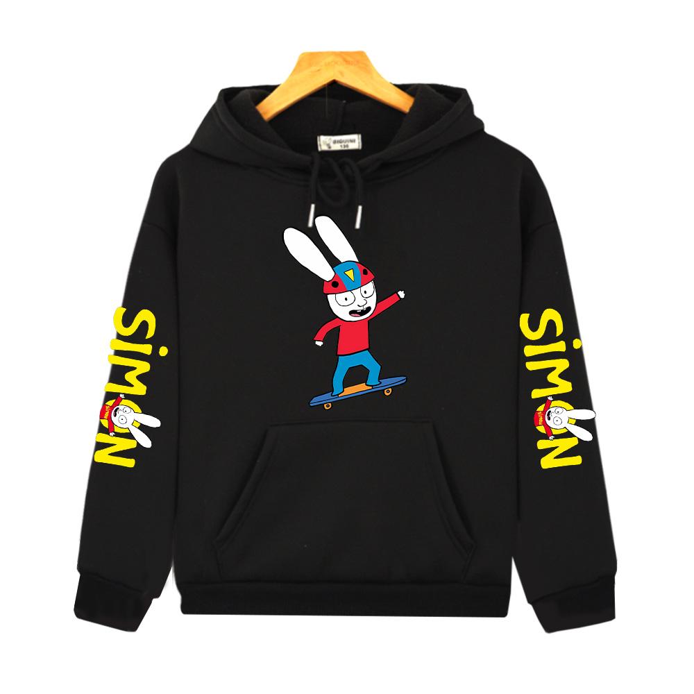 Simon Super Rabbit Skateboarding Sweatshirts Autumn Winter Clothing Fashion Children's Hoodies Loose Pullovers