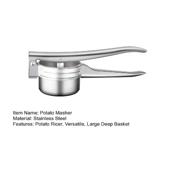 Kitchen Gadget for Mashed Potatoes Stainless Steel Potato Ricer with T-shaped Handle, Handheld Manual Garlic Easy Squeeze Lever Juicer Press,