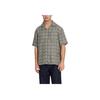 Coach Full Print V-Neck Single-Breasted Short Sleeve Shirt Men shirts Gray-Green C7812-SAG
