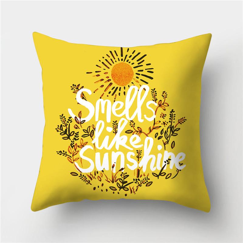 45x45 Polyester Kissenbezug Gelb Geometrisch Dekorativer Kissenbezug Wurfkissen Sofa Heimdeko