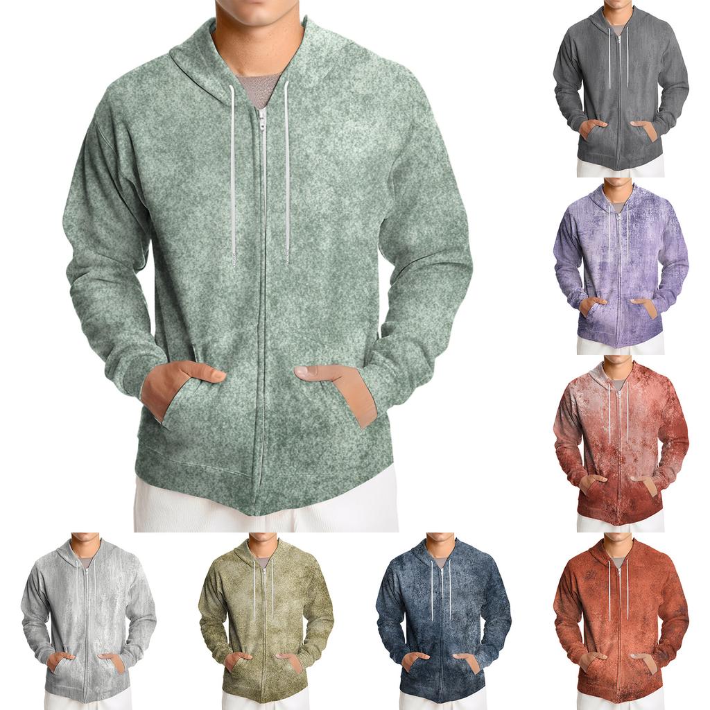 Herre Løstsittende Fritidsjakke med Hette og Snøring