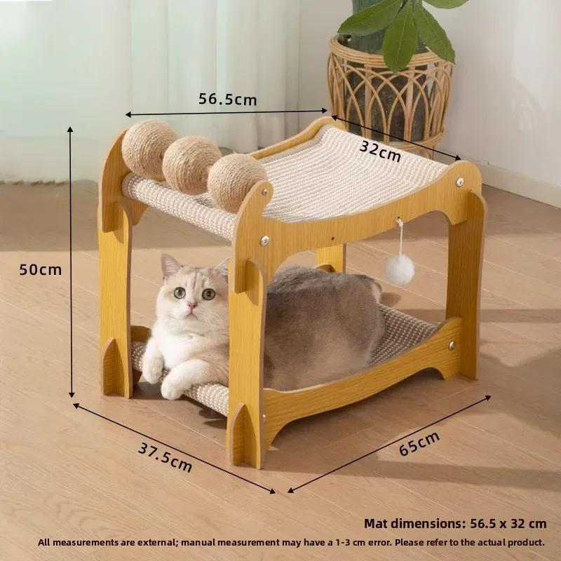 Luxury Extra Large 2 Layers Scratcher Cat Bed Pet Scratching Board Toy Sword Hemp Nest S Inteated Hat Pet Supplies for Kittens