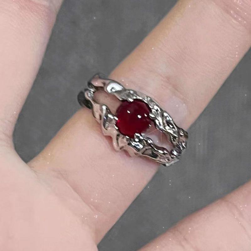 1PC Jewelry Halloween Jewelry Irregular Butterfly Aesthetic Ring Gothic Adjustable Opening Red Rings Unisex Punk Creative