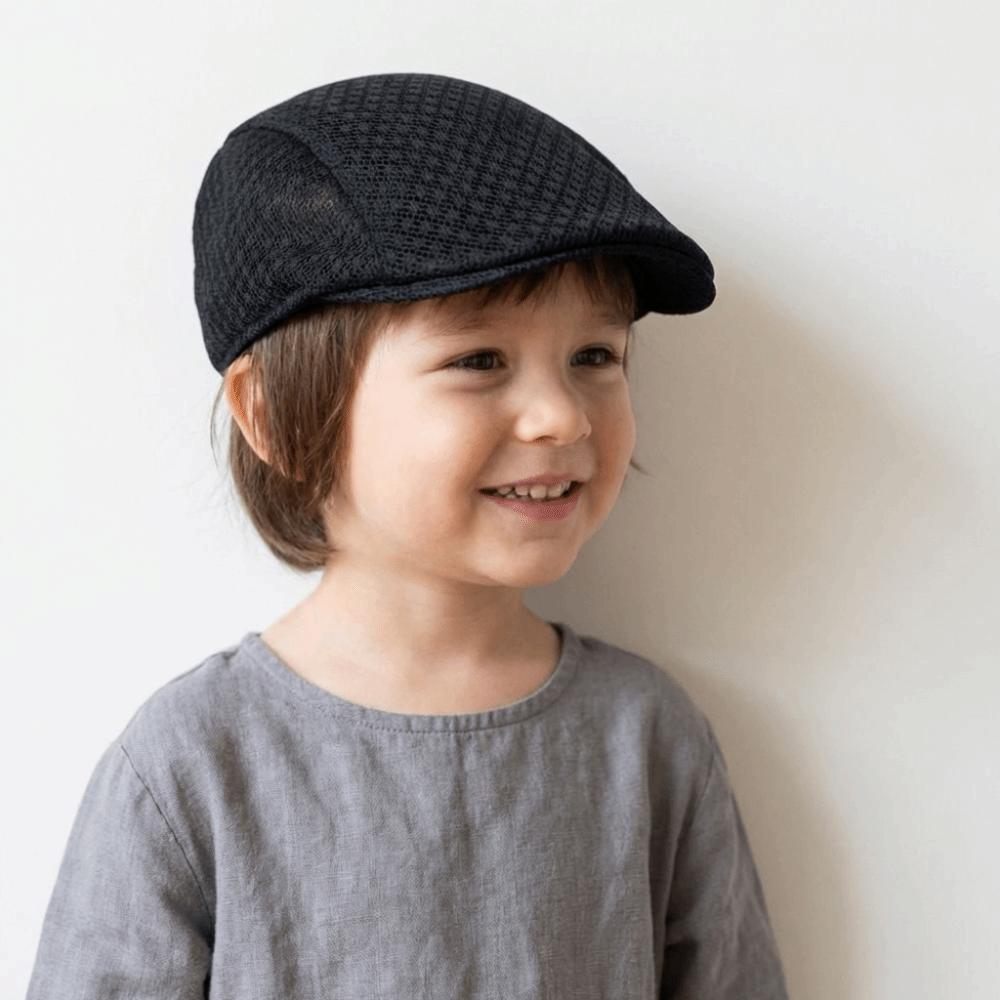 Solid Color Children Forward Cap Hollow Sun Hat Casual Mesh Beret Daily