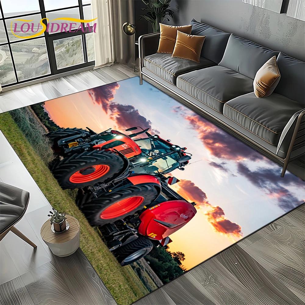 27 Style Truck Retro 3D Tractor Car Carpet Rug for Living Room Bedroom Home Sofa Decoration,Kid Area Rug Non-slip Floor Mat Gift