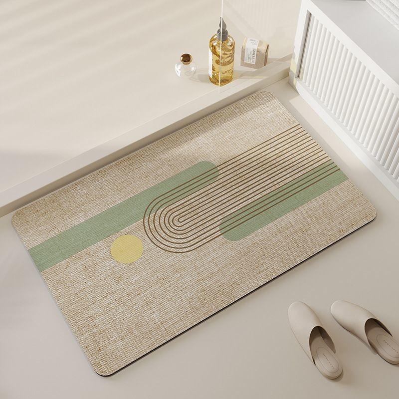 Wabi Silent Wind Diatom Mud Absorbent Floor Mat Quick Drying Household Bathroom Toilet Non-slip Foot Mat Soft Mat At the Door