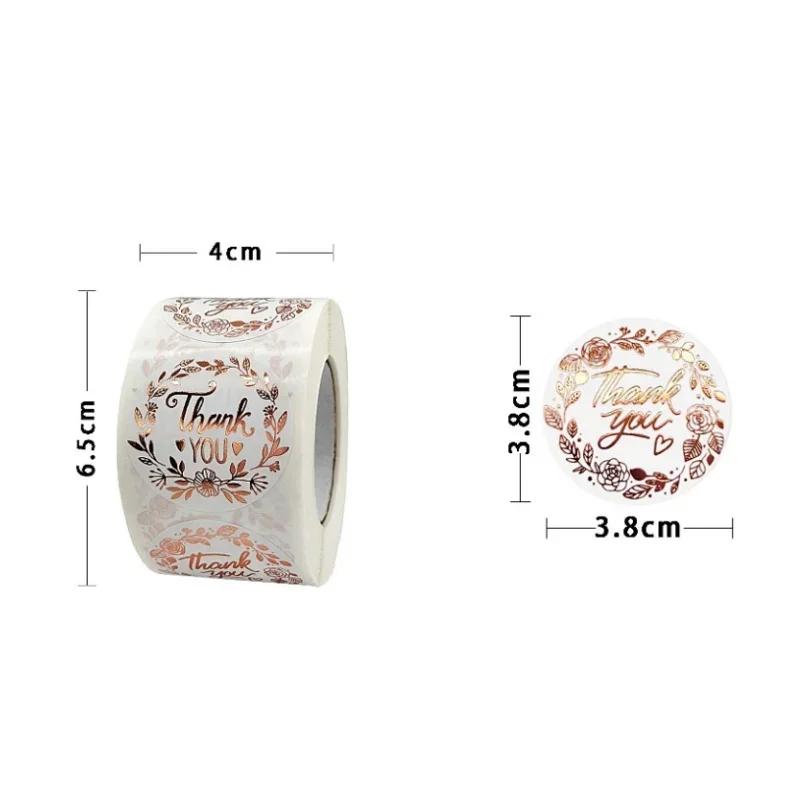 500 Pezzi Adesivi Grazie, Adesivi Etichette con Motivo Floreale Monogrammato, Adesivi Regalo Ringraziamento, Etichette Adesive