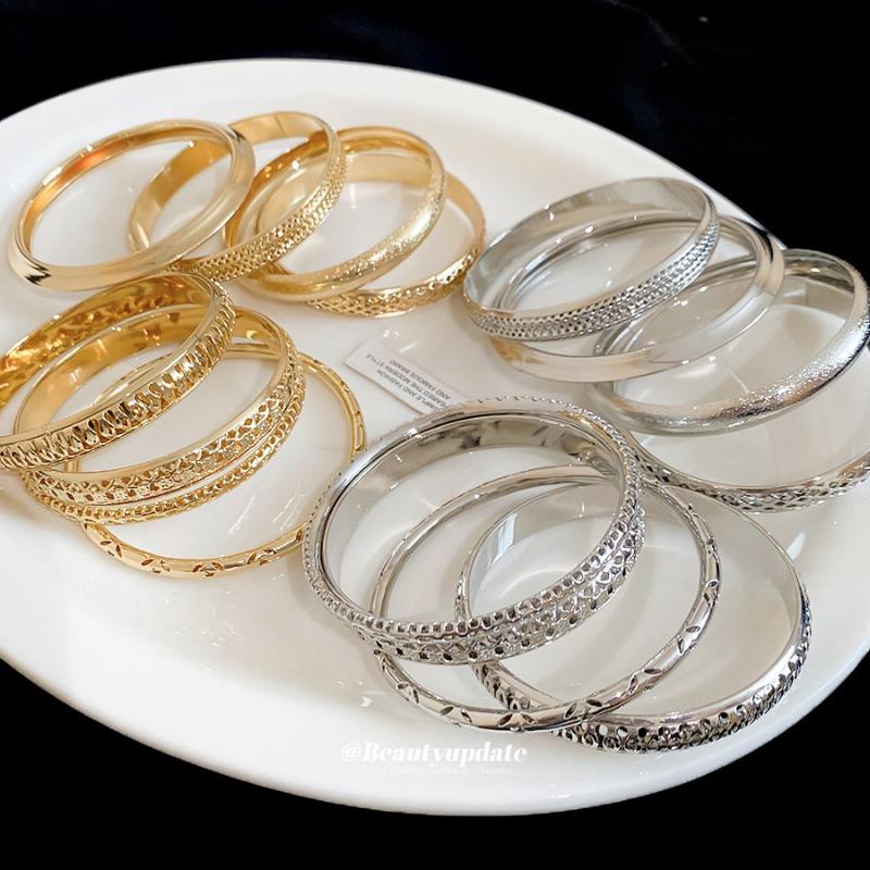 Metal Irregular Matte Hollow Bracelet Light Luxury High-end Temperament Bracelet Fashion Simple Style Jewelry Women