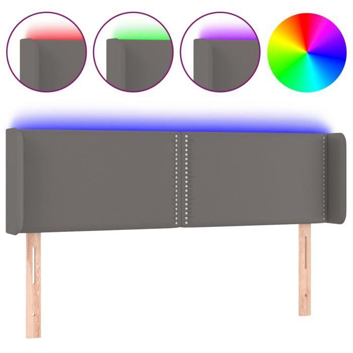 VidaXL LED Headboard Bedroom Furniture Double Bed Accessory Head of Bed Frame Interior Grey 3123190