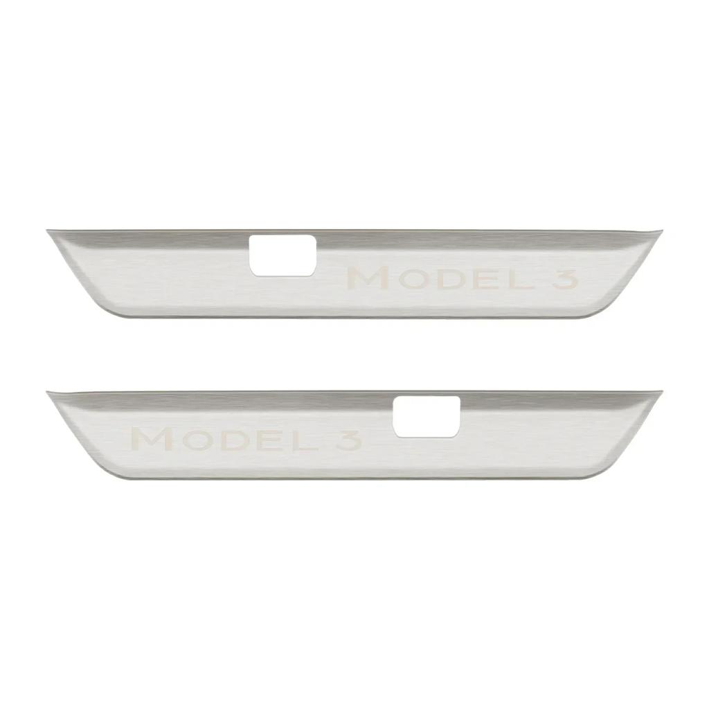 Door Welcome Pedals For 2025 Tesla Model 3 Highland Front and Rear Sill Bars Stampede Prevention Stainless Steel Car Accessories