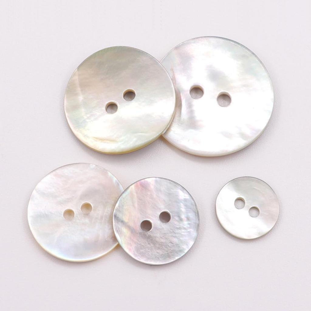 ECYC Ltd 10 Pcs 20mm Mother of Pearl Buttons - Round, Natural Shell, Pearlized for Sewing, Coats, Suits, Shirts, Jackets, DIY Crafts