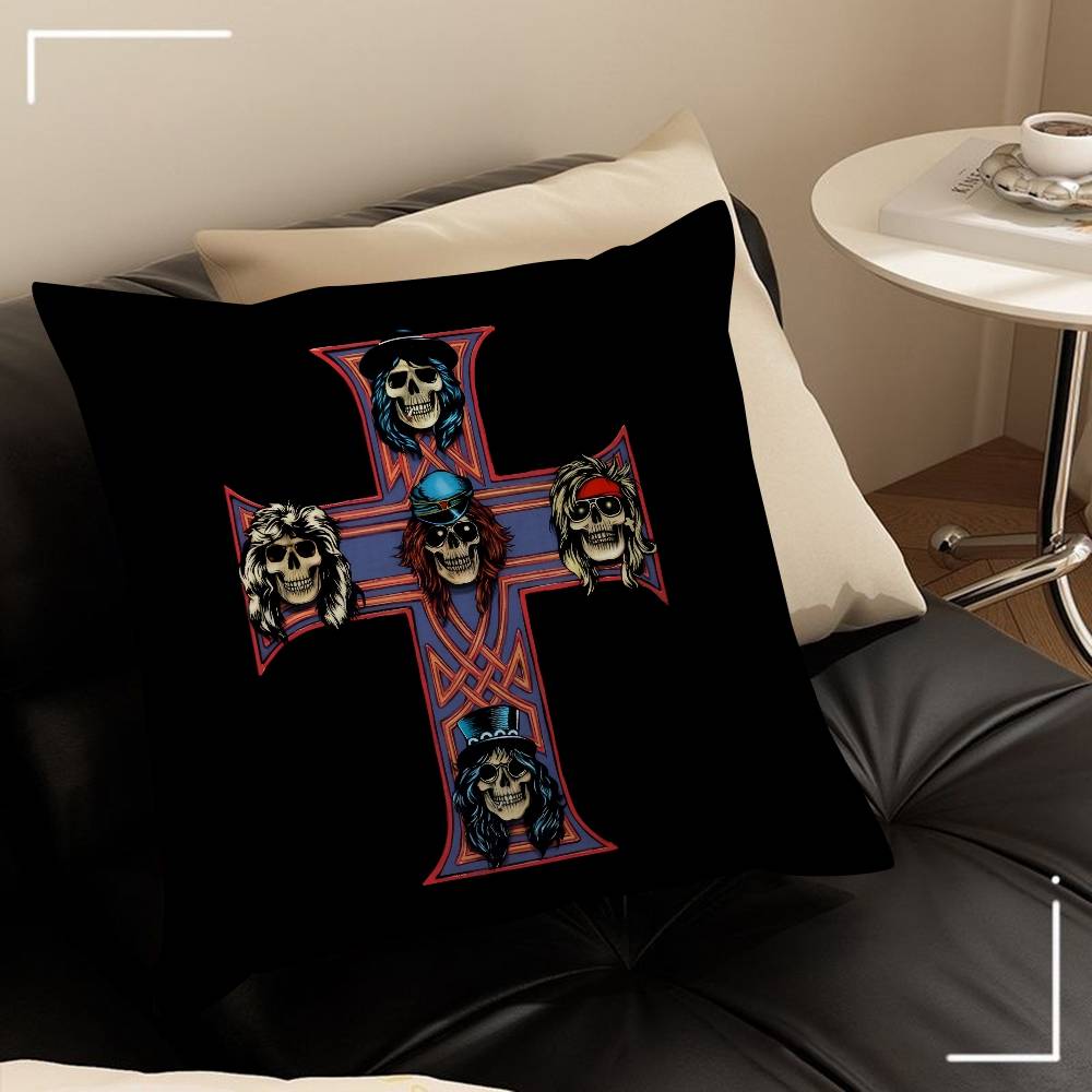 Rock Music Band G-Guns N Roses Decorative Room Aesthetics Pillow Case Home Decor Bedroom Sofa Bed Couch Pillow Cover 45X45