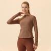 Women's Quick-Dry Zipper Sports Jacket & Yoga Top Set - Sun Protection, Long Sleeve, Tight Fit for Running & Gym