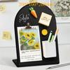 Vertical Magnetic Metal Blackboard Desktop Message Board DIY Note Storage Organizer Home Office School Display Message Board