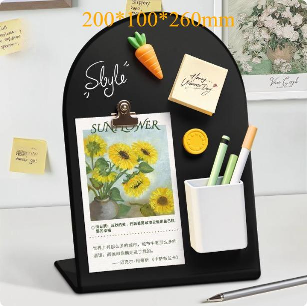 Vertical Magnetic Metal Blackboard Desktop Message Board DIY Note Storage Organizer Home Office School Display Message Board