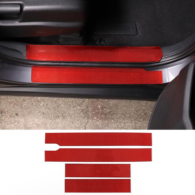 For Honda Pilot 2015-2019 Red Soft Carbon Fiber Air Vent Frame Vanity Mirror Cover Interior Decorative Sticker Auto Parts X12