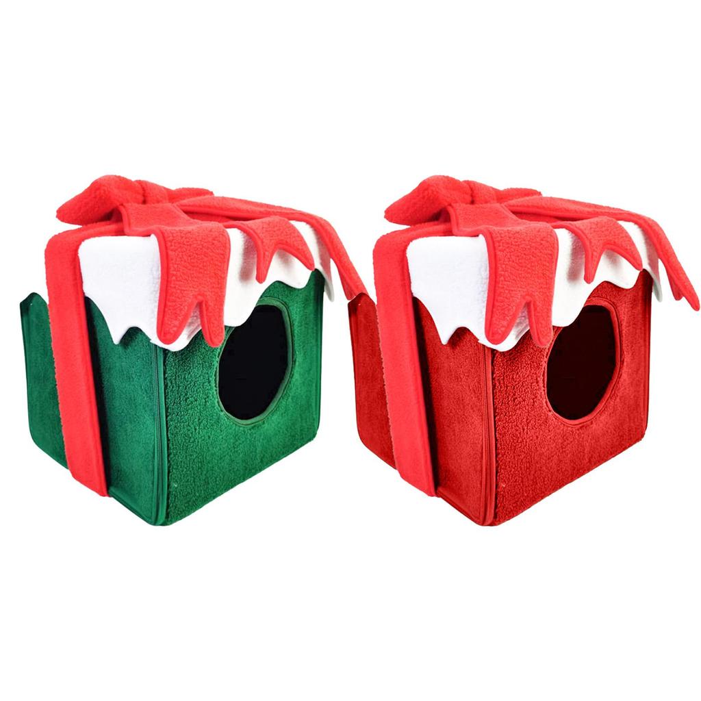 Satın alın Cat BedChristmas Gift Box Shape Cat Beds for Indoor Cats