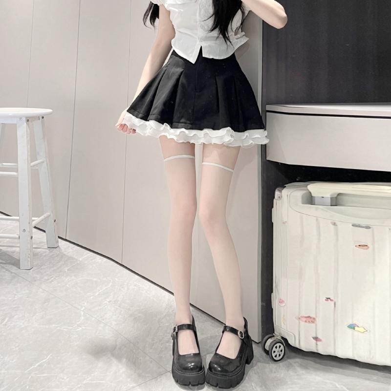 Women's Thigh High Socks Over the Knee Tube Socks Knee High Socks Sheer Silk Stockings Erotic Costume Accessories
