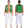 Men's Arabian Prince Cosplay Halloween Costume Sleeveless Vest with Long Pants Outfit