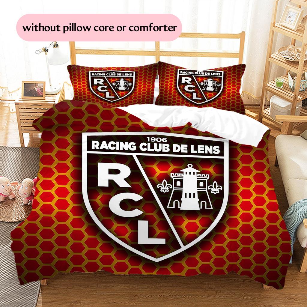 Racing Club De Lens2 Pattern Bedding Quilt Set  Home Decoration  Gift (1 * Duvet Cover + 2 * Pillowcase  Without Core)