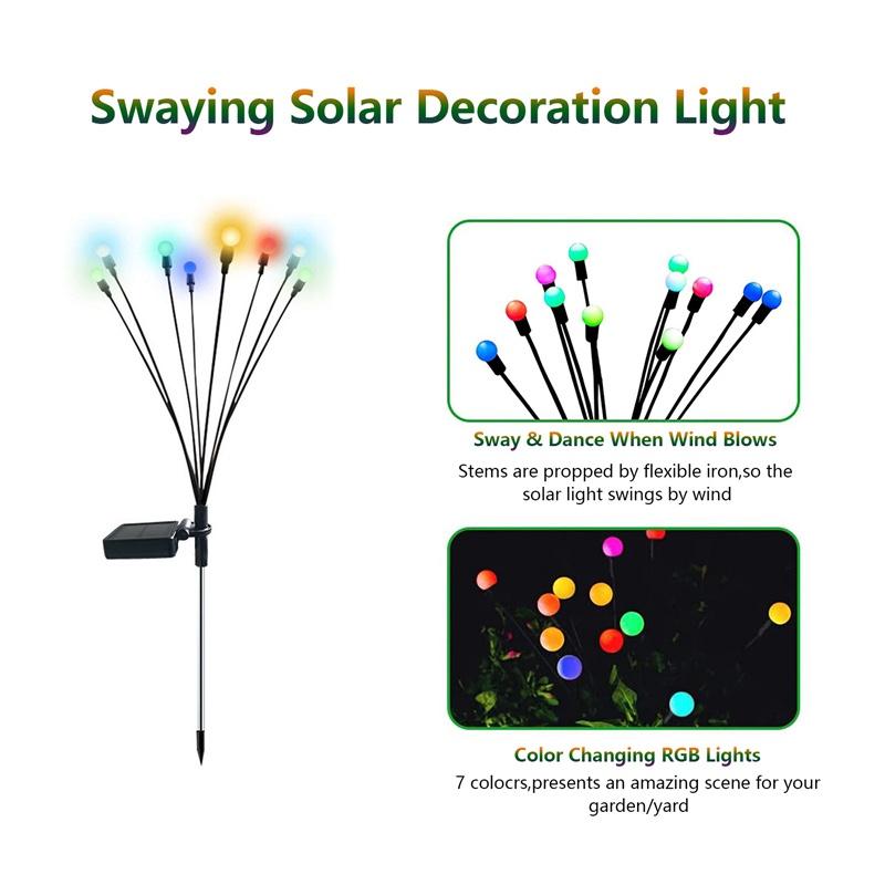 Solar Lights Outdoor Patio Lights 7 Color Changing RGB Lights Home Decorative Lights IP65 Waterproof Warm /Colorful Light  