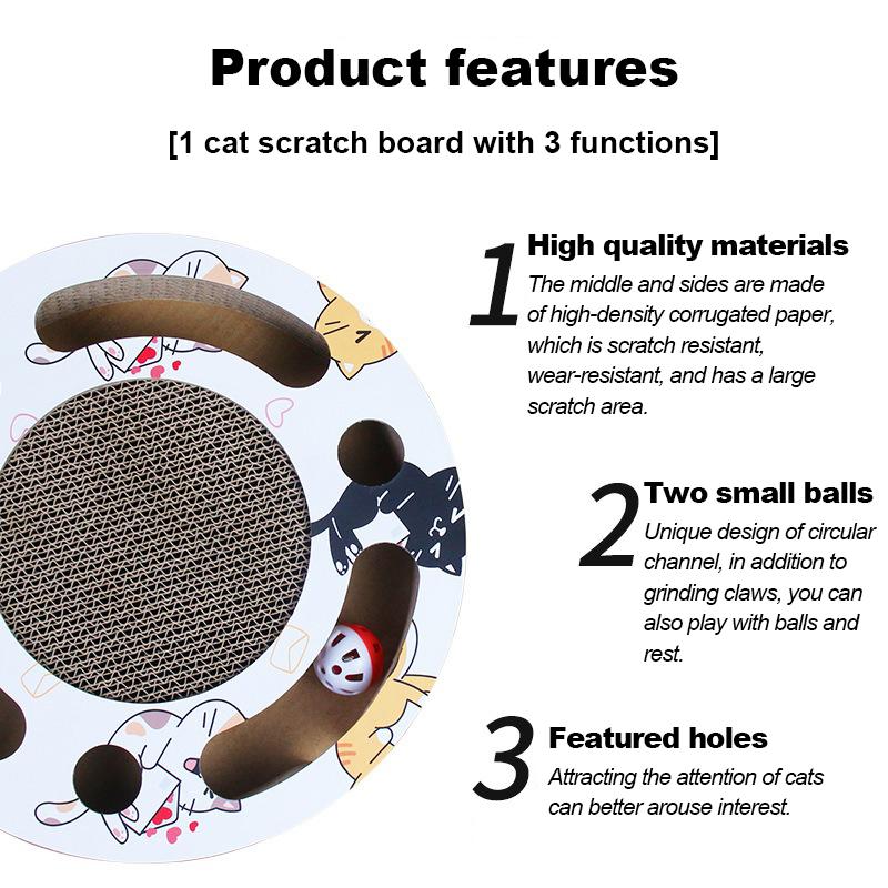 Cat Scratching Toys  Nail Scrapers Polishing Machines Corrugated Paper Wear Resistant Disc Shaped Turntable Balls Pet Products