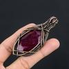 Ruby Pendant, Handmade Gemstone Pendant, 999 Copper Wire Wrapped Pendant Antique Jewelry, For Engagement Gift
