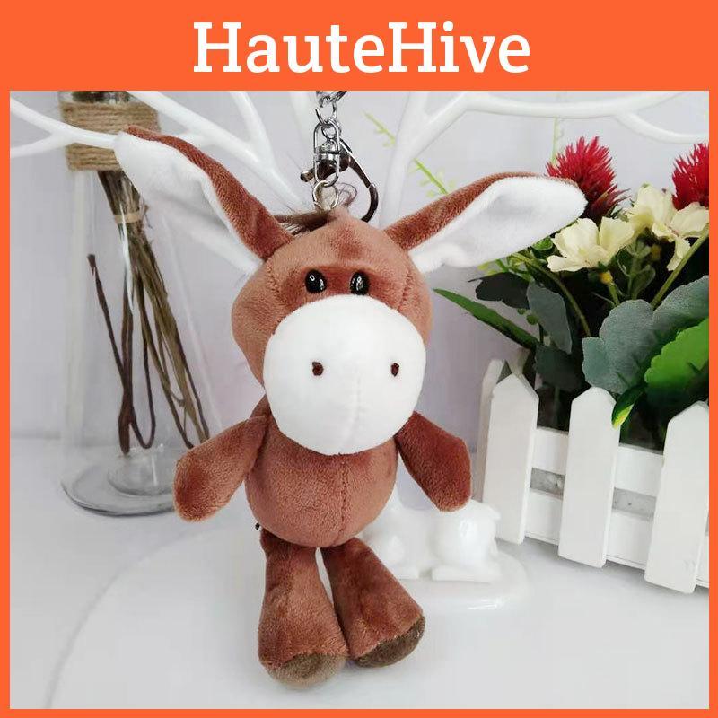 Plush Attractive Animal Keychain Adorable Lion And Elephant For Decoration Backpack