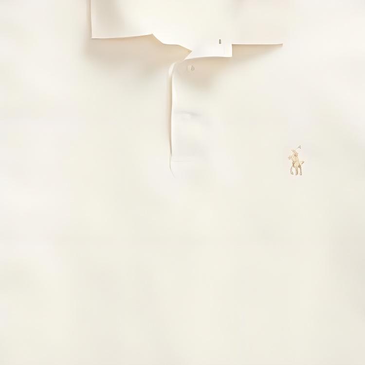 Polo Ralph Lauren Slim Fit Short Sleeve Button Polo Shirt Men tops Cream MNPOKNI1N823385-101