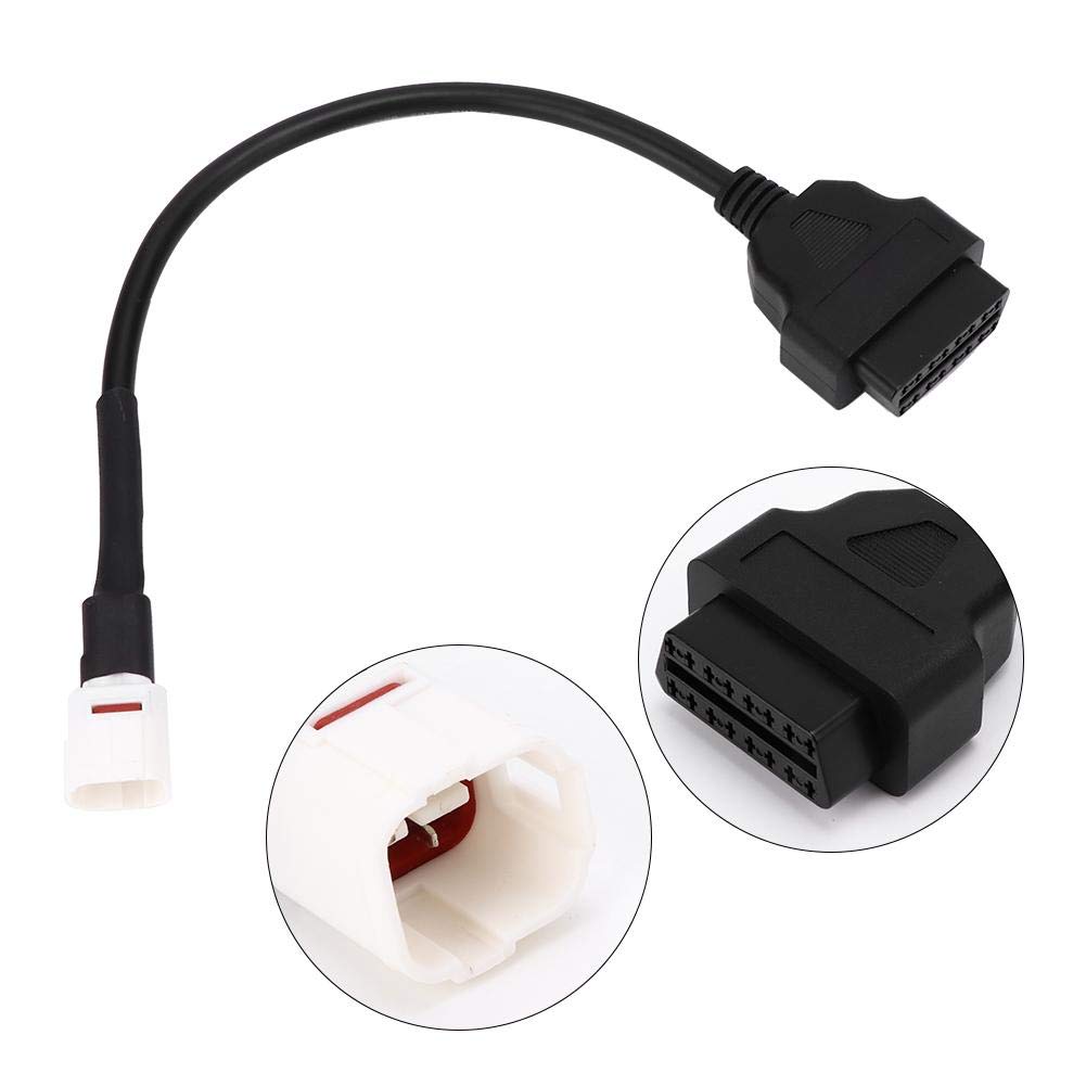 Diagnostic Cable, Qiilu 4 Pin to OBD2 Fault Code Reader Motorcycle Scanner Diagnostic Cable,