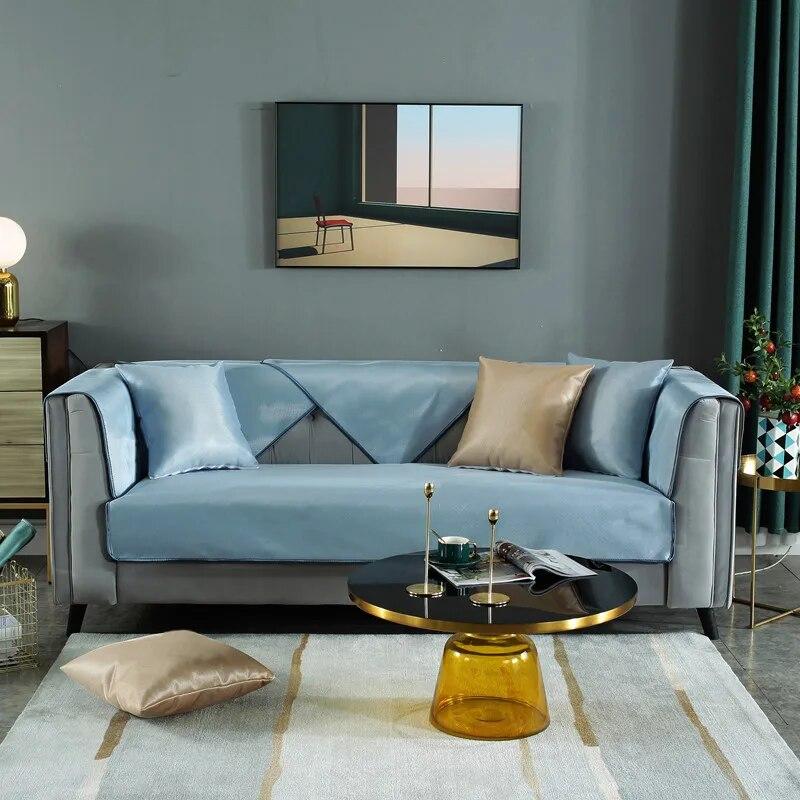Light Luxury Sofa Cushion Summer Style Washable Ice Silk Mat Simple and Universal All-season Anti-skid Cushion