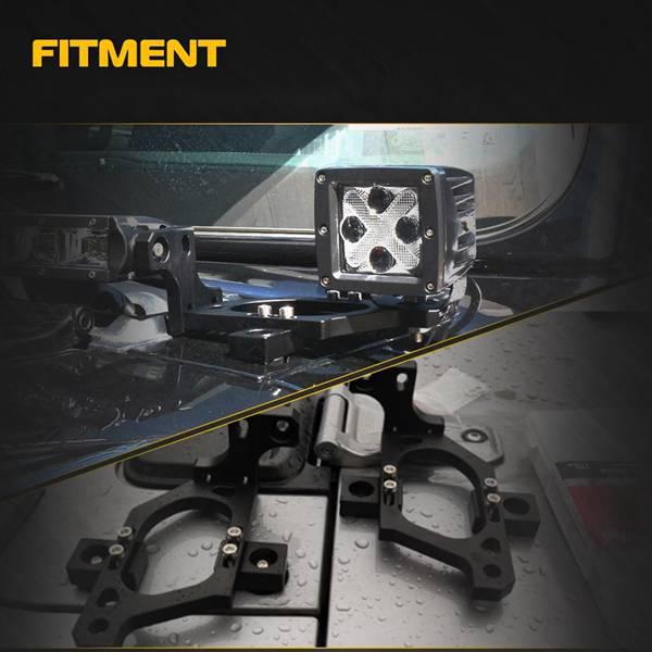 Black Aluminum Alloy Car Light Strip Bracket for Jeep Wrangler - 1 Set