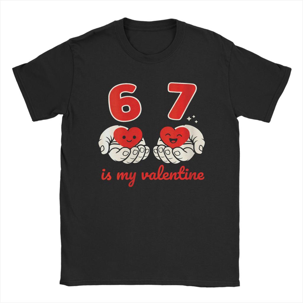 Casual T Shirt Summer Six Seven 6 7 Meme Dabbing Heart Valentines Hip Hop T Shirts  100 Cotton Tshirt for Mens Y2K Top Tees