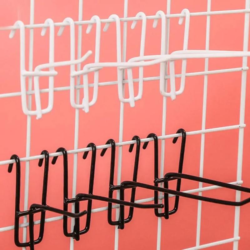 10Pcs Reusable Mesh Panel Hangers Metal Wear-Resistant Storage Hook Removable Universal Net Panel Hooks Store Storage Display