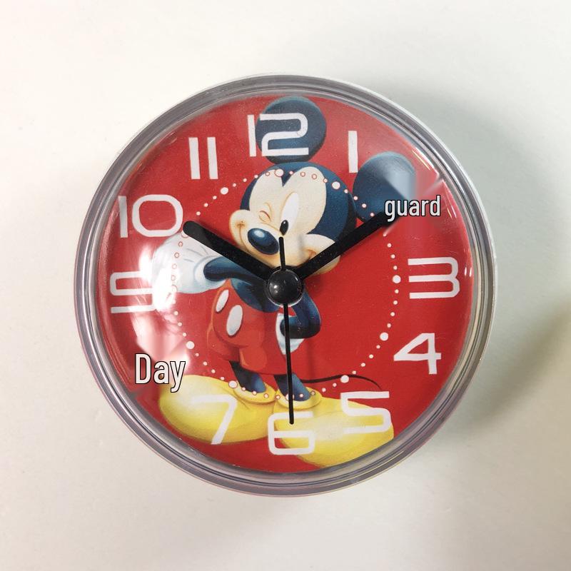 Mini Anti-Fog Suction Cup Wall Clock - Waterproof Quartz Clock for Bathroom and Kitchen, 7cm