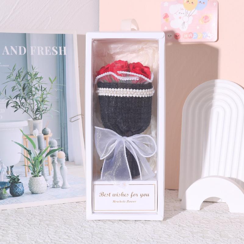 Regalo creativo para el día de San Valentín, ramo de rosas con pequeña fragancia Qixi, caja de regalo, flor de jabón, regalo de cumpleaños de graduación para novia