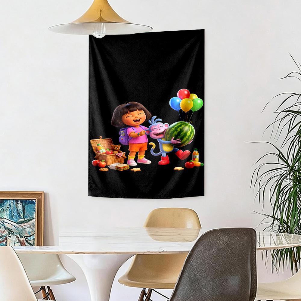 Dora Explorer Wall Decor Tapestry Art For Pet Memorial Birthdaywedding Party Backdrop Family Gift