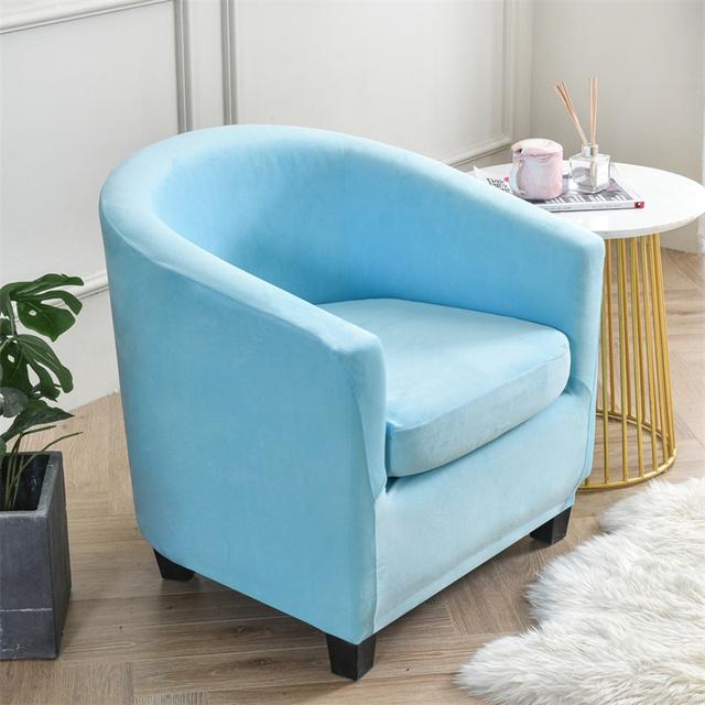 Velvet Club Sofa Cover Elastic Armchair Cover Sofa Slipcovers Living Room Single Seater Tub Couch Cover With Seat Cushion Covers