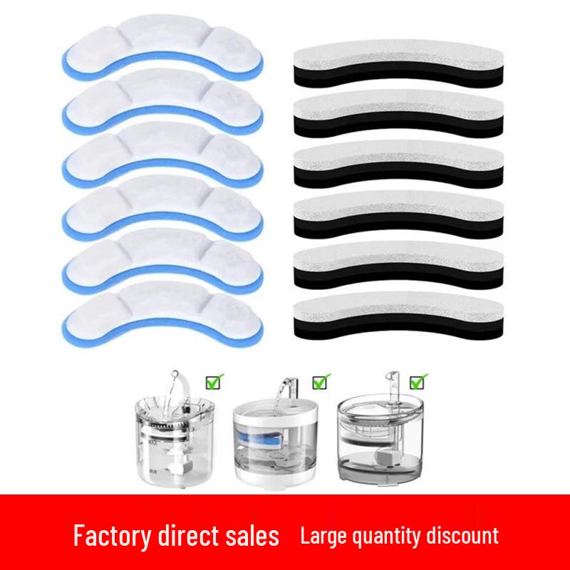 Cat & Dog Water Fountain Filter - Blue/White Cotton Transparent Dispenser