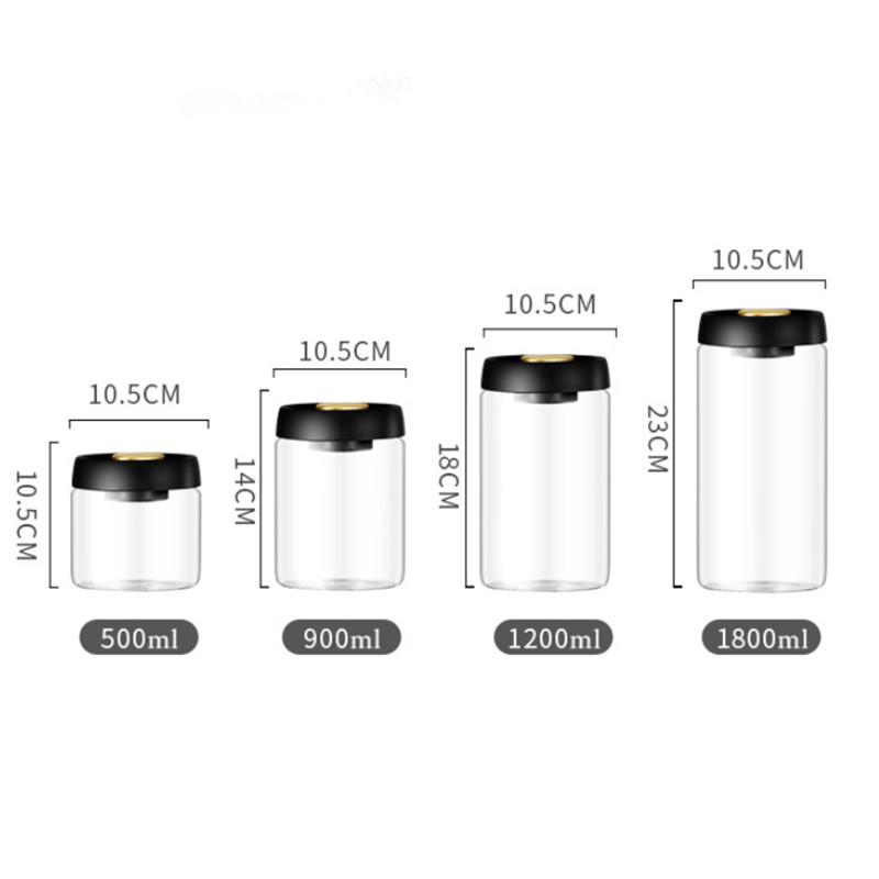 Vacuum Sealed Jug Coffee Beans Glass Airtight Canister Food Grains Candy Keep Fresh Storage Jar Kitchen Accessories