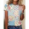 Fashion Women Retro Creative Paisley Print T Shirt Funny Casual O-neck Short Sleeves T-shirt Summer Female Tee Shirt