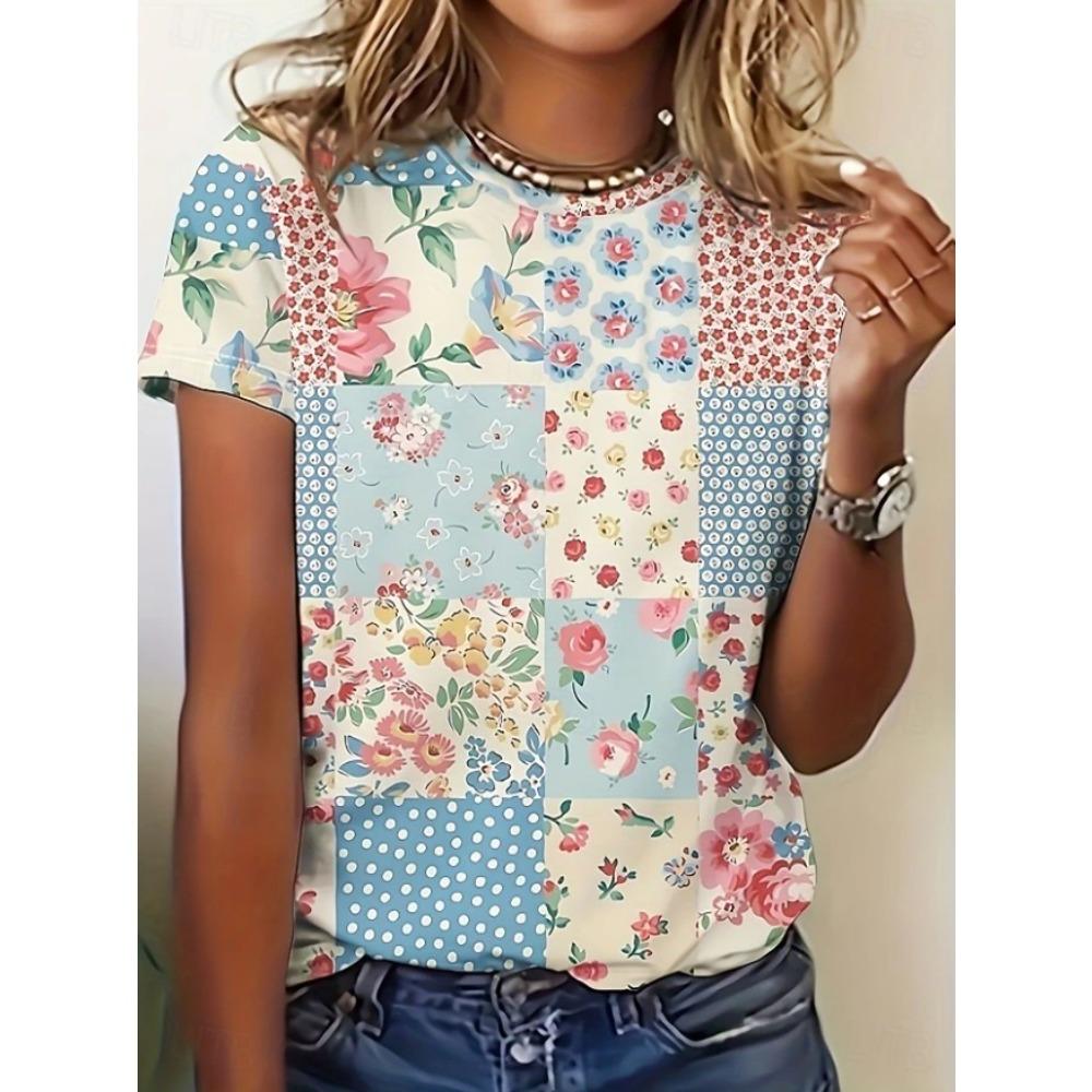 Fashion Women Retro Creative Paisley Print T Shirt Funny Casual O-neck Short Sleeves T-shirt Summer Female Tee Shirt
